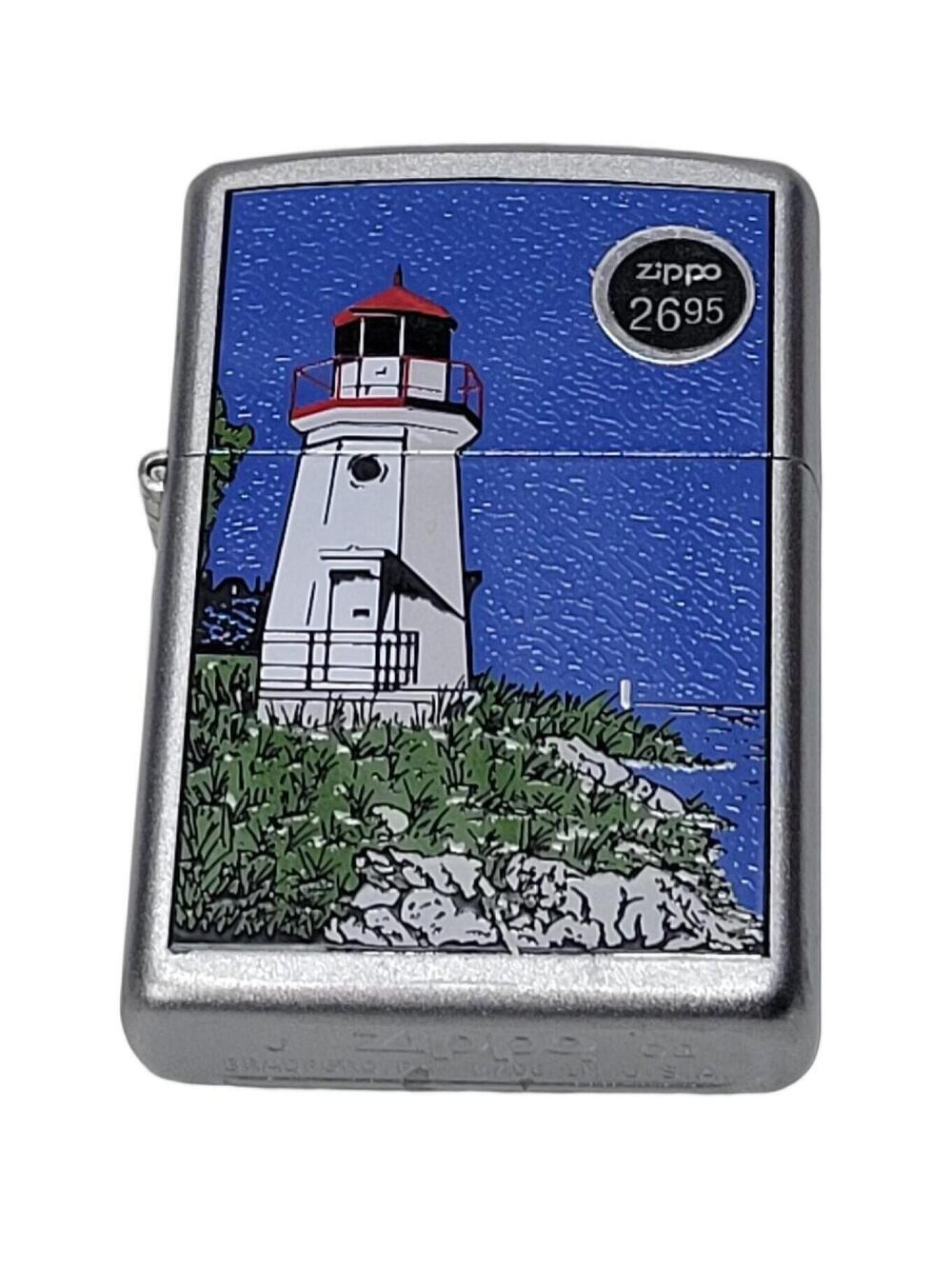 ZIPPO 2002 WEST COAST LIGHTHOUSE SATIN CHROME LIGHTER SEALED A204